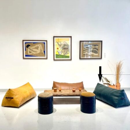 Elegant Brown Leather Pouf – Modern Bohemian Floor Cushion